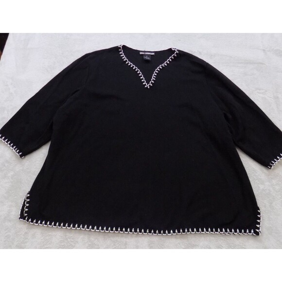 Nina Leonard Sweater 3X Comfy Office Minimal Classy Whipstitch (BUNDLE PRICE $6) - Picture 1 of 5